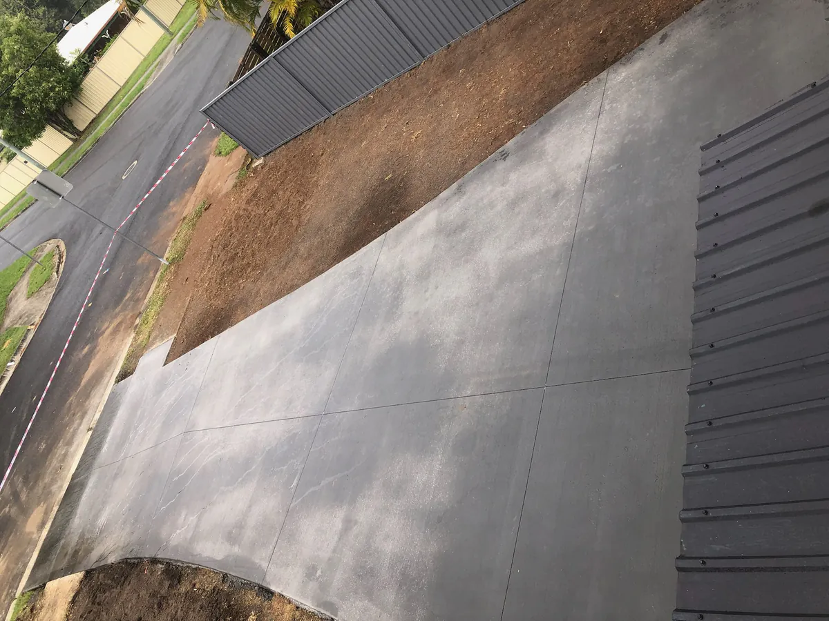 Finished driveway with clean saw-cut control joints